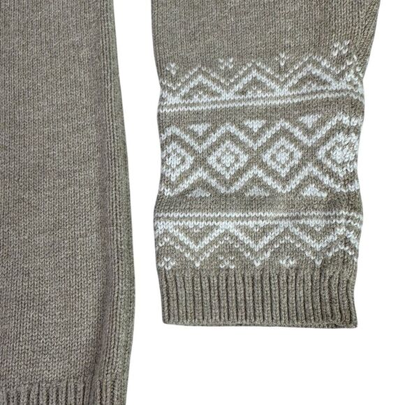 Talbots Women’s Pullover Fair Isle size Medium Beige White Sweater - Picture 4 of 6